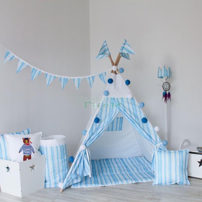 Игровой коврик для большого вигвама Blue Stripes, Арт. vv020308