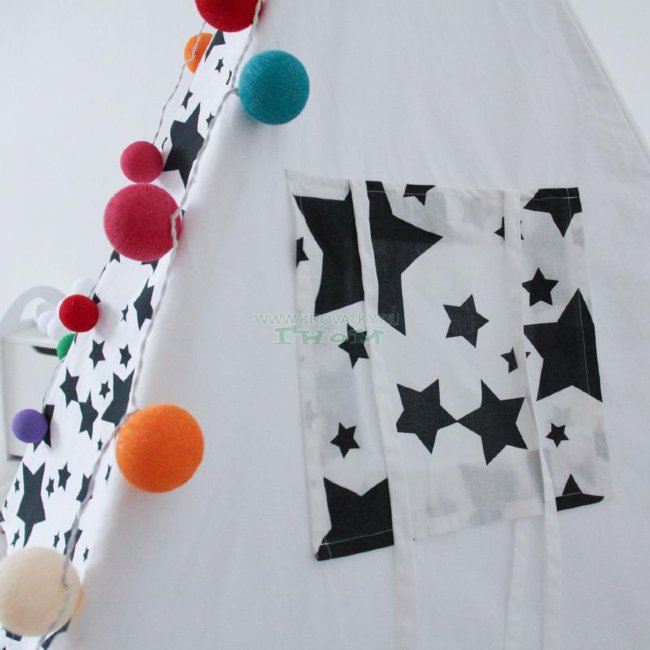Вигвам Black Stars с окном и карманом, Арт. vv010340