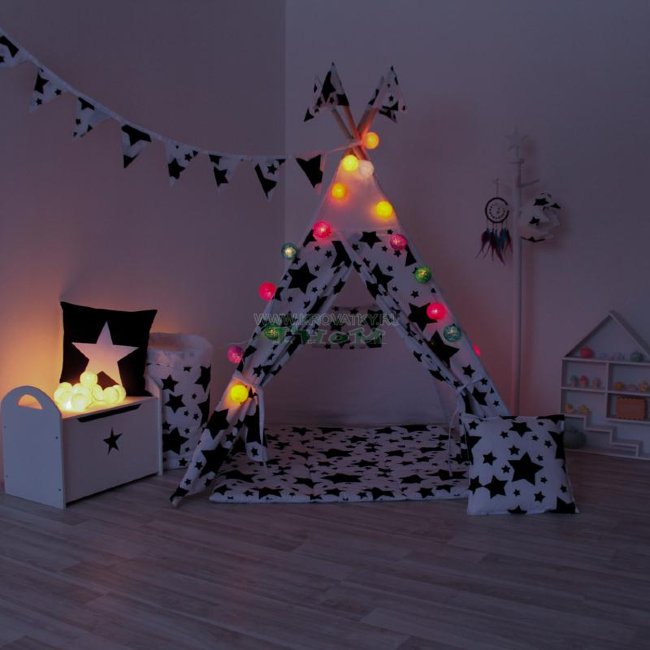 Вигвам Black Stars с окном и карманом, Арт. vv010340