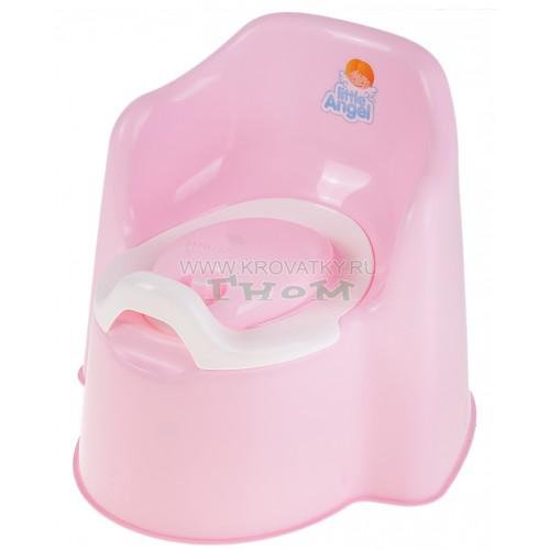 Little Angel Горшок детский "Little king" с крышкой розовый пастельный LA2703RS